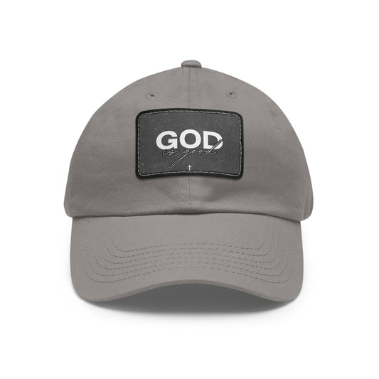 God Is Good Leather Patch Hat