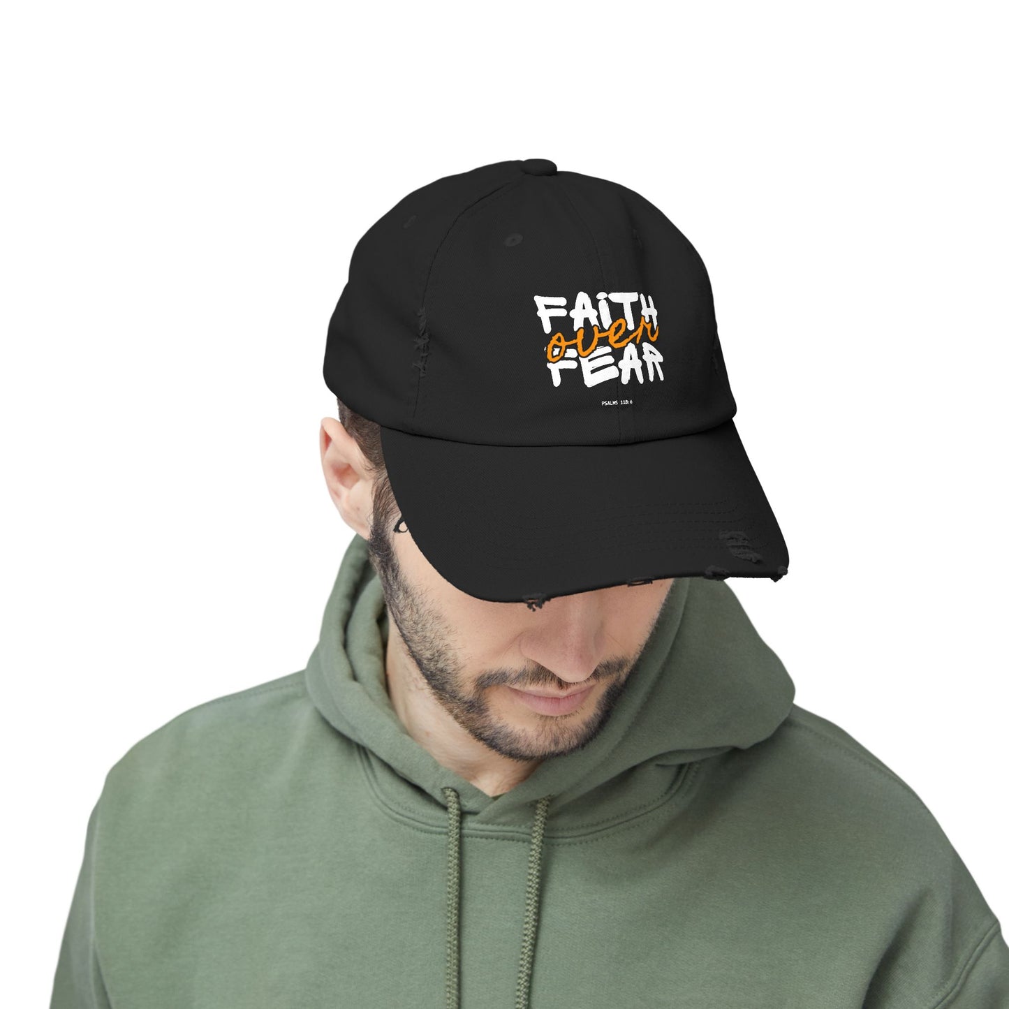 Faith Over Fear Distressed Cap